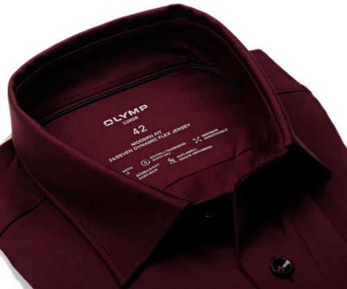 Koszula Olymp Modern Fit 24/Seven – elastyczna w kolorze bordowym