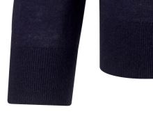 Sweter Olymp Level Five z wełny merino z domieszką jedwabiu - ciemnoniebieski - okrągły dekolt