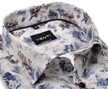 Koszula Venti Modern Fit – luksusowa w brązowo-niebieski florystyczny wzór
