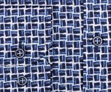 Koszula Venti Body Fit Stretch – z niebieskim mozaikowym wzorem