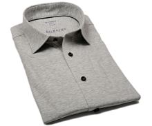 Koszula Olymp Modern Fit 24/Seven – szara elastyczna w jaśniejszą siateczkę