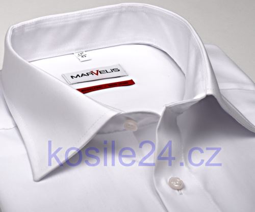 Koszula Marvelis  Comfort Fit Uni - biała z krótkim rękawem