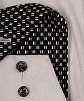 Koszula Olymp Comfort Fit – beżowa z delikatną strukturą, wewnętrzną stójką i mankietem