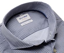 Koszula Olymp Level Five – niebieska z białym wzorem - Garment washed
