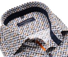 Koszula Casa Moda Comfort Fit – w niebiesko-pomarańczowe pierścienie z wewnętrzną stójką i mankietem