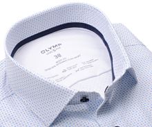 Koszula Olymp Level Five 24/Seven – elastyczna w jasnoniebieskie kwadraciki - extra długi rękaw