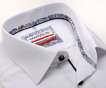 Koszula Marvelis Modern Fit – biała z wewnętrzną stójką i plisą - extra długi rękaw