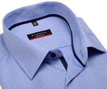 Koszula Eterna Modern Fit – jasnoniebieska z wplecionym wzorem - krótki rękaw