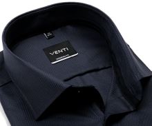 Koszula Venti Modern Fit – ciemnoszara w wyszyte czarne prążki z wewnętrzną stójką