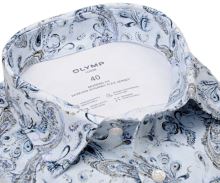 Koszula Olymp Modern Fit 24/Seven – luksusowa elastyczna granatowa w wyrazisty wzór paisley