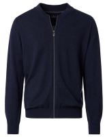 Bawełniany sweter na zamek z krótką stójką Casa Moda - ciemnoniebieski (1)