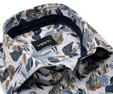Koszula Venti Modern Fit – luksusowa w beżowo-niebieski florystyczny wzór