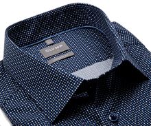 Koszula Olymp Comfort Fit – granatowa z niebiesko-białymi kwadracikami - extra długi rękaw