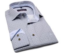 Koszula Casa Moda Modern Fit Stretch – z drobnym niebiesko-szarym wzorem i wewnętrzną stójką (1)