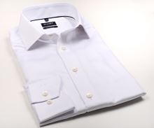 Koszula Olymp Modern Fit – biała bez kieszeni z delikatną strukturą - extra długi rękaw