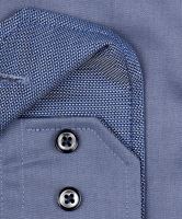 Koszula Venti Body Fit Twill – stalowo niebieska z niebiesko-białą wewnętrzną stójką