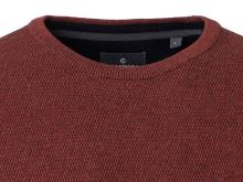 Bawełniany sweter Casa Moda - pomarańczowo-czerwony - okrągły dekolt