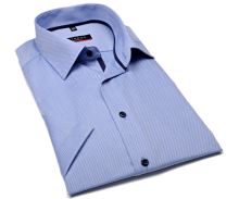 Koszula Eterna Modern Fit – jasnoniebieska z wplecionym wzorem - krótki rękaw