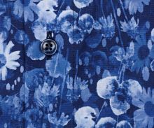 Koszula Olymp Modern Fit – designerska w niebiesko-białe kwiaty - krótki rękaw