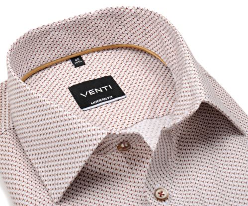 Koszula Venti Modern Fit – z czerwono-beżowym wzorem
