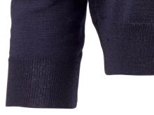 Sweter Olymp z wełny Merino - dekolt V - w kolorze granatowym