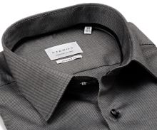 Koszula Eterna Modern Fit Natté - antracytowa z delikatną strukturą