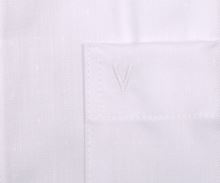 Koszula Marvelis Modern Fit – biała w jodełkę z wyszytym wzorem - extra długi rękaw