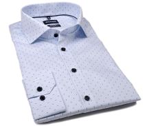 Koszula Olymp Super Slim Twill – w jasnoniebieską kratkę i drobny wzór (1)
