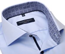 Koszula Casa Moda Modern Fit Twill – jasnoniebieska z niebiesko-białą wewnętrzną stójką i mankietem