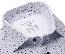 Koszula Marvelis Body Fit Jersey – elastyczna z niebiesko-beżowymi nadrukami