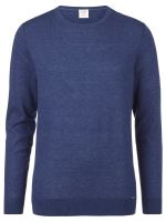 Sweter Olymp Level Five z wełny merino z domieszką jedwabiu - niebieski - okrągły dekolt