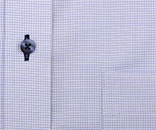 Koszula Eterna Comfort Fit – z niebieskim tkanym wzorem i wewnętrzną stójką - krótki rękaw