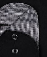 Koszula Olymp Modern Fit Natural Stretch – czarna z szarą wewnętrzną stójką i mankietem (2)