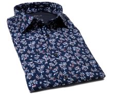 Koszula Marvelis Modern Fit Jersey – elastyczna designerska granatowa z florystycznym wzorem (1)