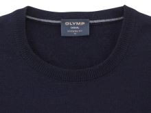 Sweter Olymp z wełny Merino - dekolt okrągły - ciemnoniebieski