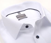 Koszula Olymp Comfort Fit – biała z wyszytym wzorem diamencików