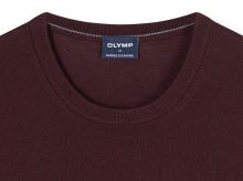 Sweter Olymp z wełny Merino - dekolt okrągły - bordowy