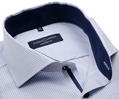 Koszula Casa Moda Comfort Fit Premium – w jasnoniebieskie wyszyte prążki i z wewnętrzną stójką