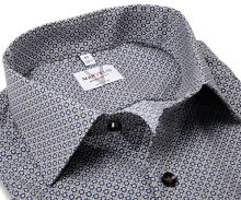 Koszula Marvelis Modern Fit - z niebiesko-beżowym mozaikowym wzorem - ekstra długi rękaw