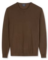 Sweter Olymp z wełny Merino - dekolt okrągły - ciemnobrązowy (4)