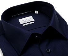 Koszula Eterna Dynamic Cotton Modern Fit - granatowa z wyszytym wzorem